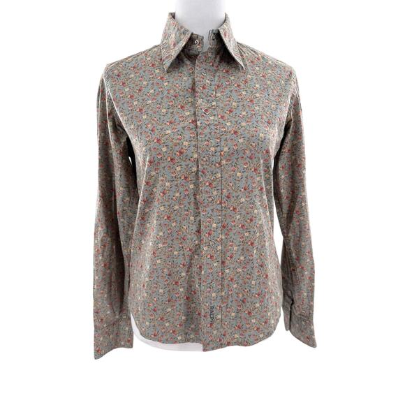 RRL Women’s‎ Snap Down Shirt Floral Collared Size M Ralph Lauren Cotton Western - Picture 1 of 9